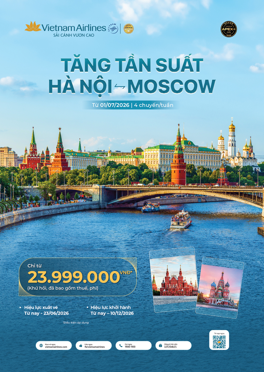 (resize50)Tăng tần suất đường bay VN- Nga