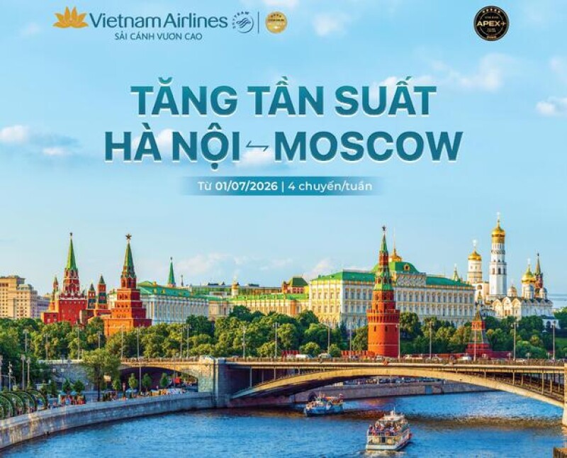 Vietnam Airlines Tăng Tần Suất Đường Bay Hà Nội – Moscow